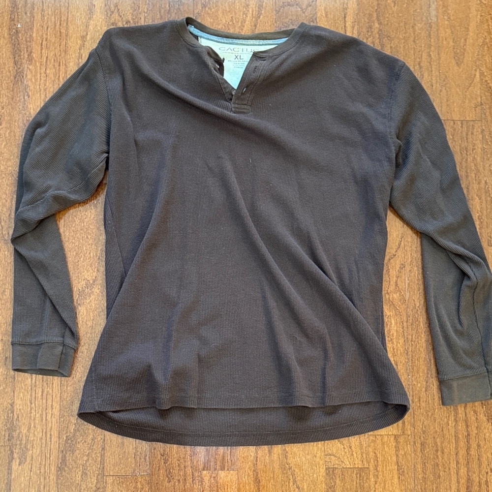 Cactus Chocolate Brown Henley Shirt